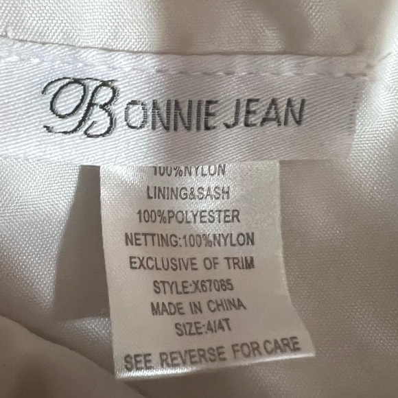 $25-Bonnie Jean - Formal Pageant Dress Size 4T White with Red Accents - Picture 7 of 7